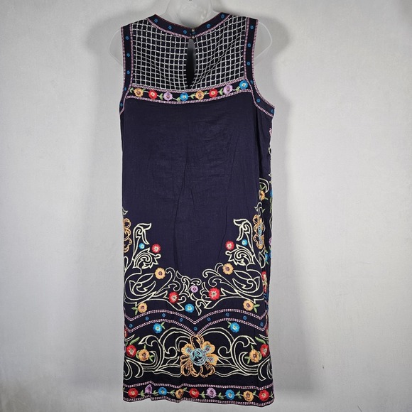 Maeve Anthropologie Shift Dress 8 Kira Floral Embroidered Sleeveless Tunic Lined - Picture 3 of 15
